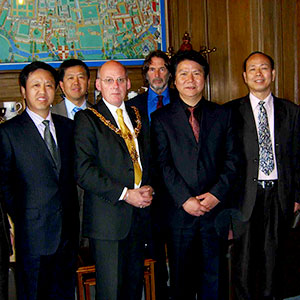 With the Mayor of Cambridge